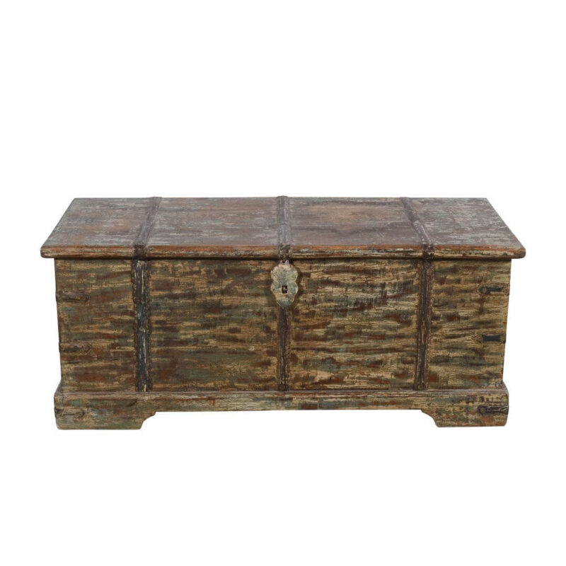 Antique Indian Teak Wood Surti Coffee Table Chest - 19th Century - Image 3