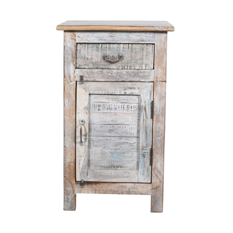 Fine Vintage Pair of Indian Bedside Cabinets - Reclaimed Wood with Patina - Image 6