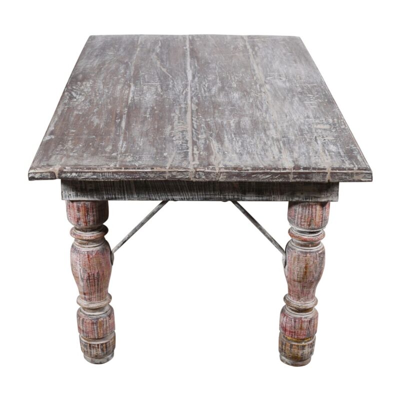 Antique Indian Teak Wood Patak Dining Table - 1900s - Image 3