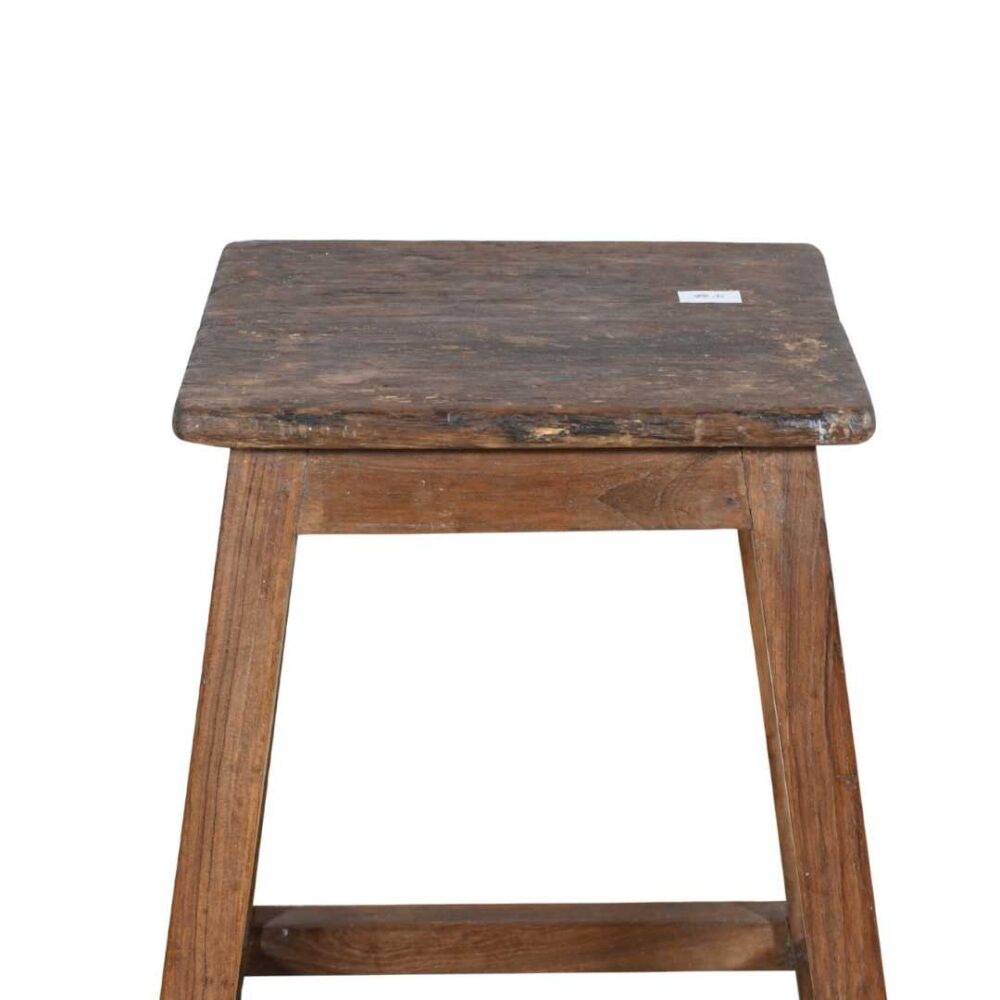Vintage Dark Walnut Teak Indian Stool or Pot Plant Stand - Image 2