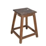 Vintage Rich Walnut Teak Indian Stool or Pot Plant Stand – 54cm