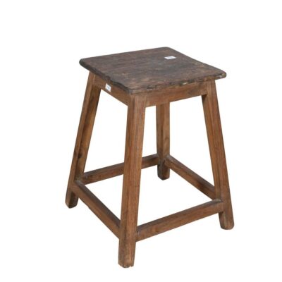 Vintage Rich Walnut Teak Indian Stool or Pot Plant Stand – 54cm