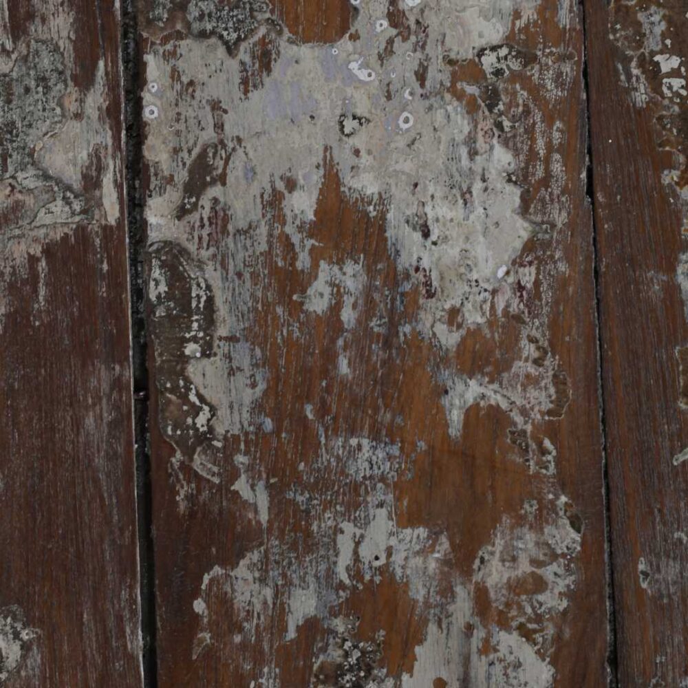 Antique Weathered Grey & Walnut Teak Industrial Kitchen Patak Work Bench – Gujarat c1880 - Image 4