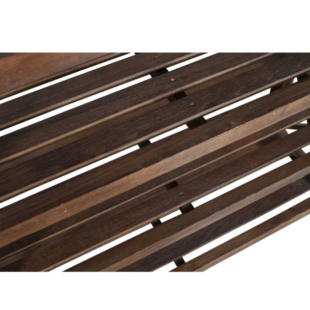 Antique Deep Walnut Teak Wood Industrial Kitchen Storage Pan Rack – Early 1900s - Image 2
