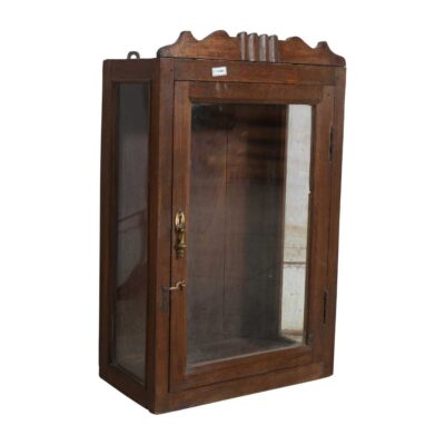 Antique Rich Walnut Teak Wall Mounted Spice or Medicine Cabinet – India c1920
