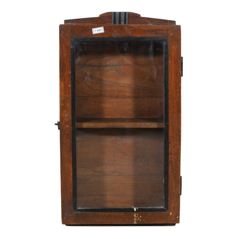 Antique Chestnut Teak Wall Mounted Spice or Medicine Cabinet – India c1920 - Image 3