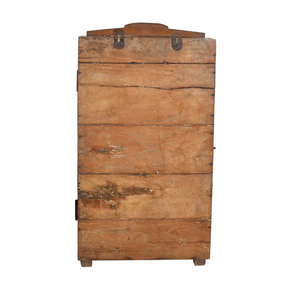 Antique Chestnut Teak Wall Mounted Spice or Medicine Cabinet – India c1920 - Image 4