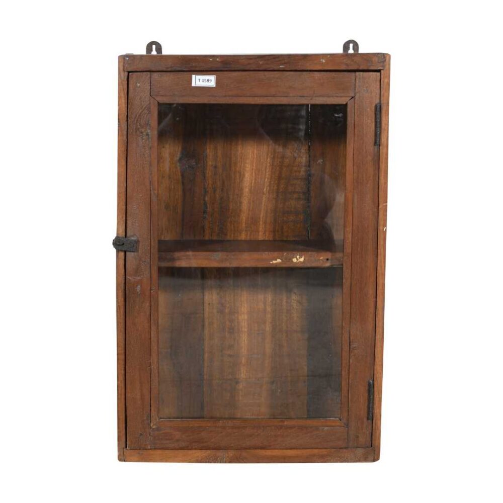 Antique Chestnut Teak Wall Mounted Spice or Medicine Cabinet – India c1920 - Image 2