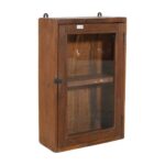 Antique Chestnut Teak Wall Mounted Spice or Medicine Cabinet – India c1920