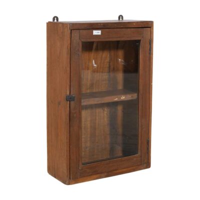 Antique Chestnut Teak Wall Mounted Spice or Medicine Cabinet – India c1920