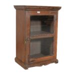 Antique Chestnut Teak Wall Mounted Spice or Medicine Cabinet – India c1920