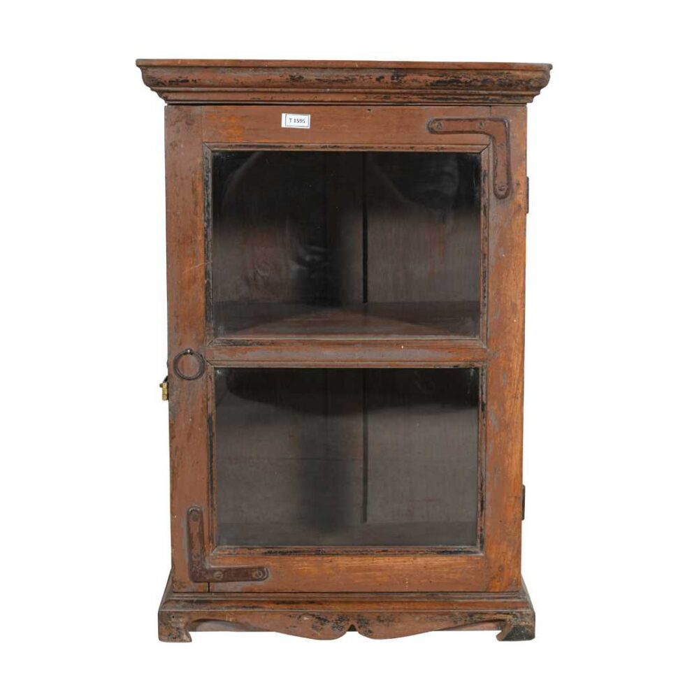 Antique Chestnut Teak Wall Mounted Spice or Medicine Cabinet – India c1920 - Image 3