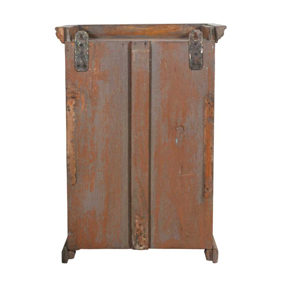 Antique Chestnut Teak Wall Mounted Spice or Medicine Cabinet – India c1920 - Image 4