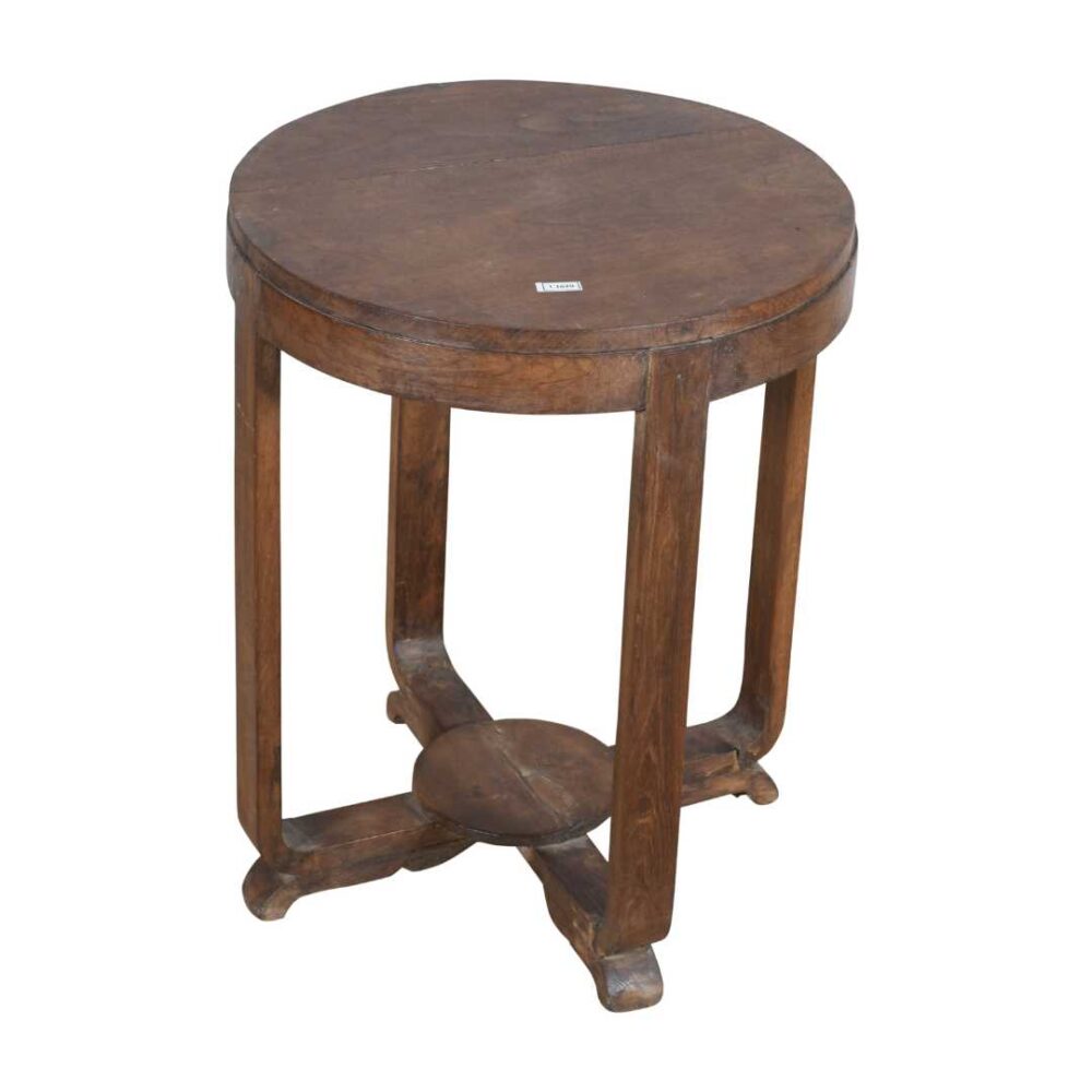 Antique Warm Walnut Brown Indian Colonial Teak Coffee Occasional Table – c.1900