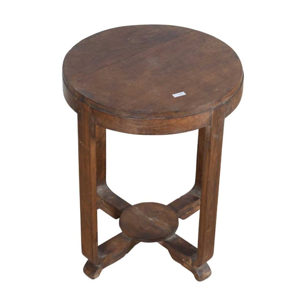 Antique Warm Walnut Brown Indian Colonial Teak Coffee Occasional Table – c.1900 - Image 4