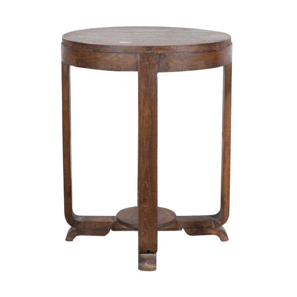 Antique Warm Walnut Brown Indian Colonial Teak Coffee Occasional Table – c.1900 - Image 3