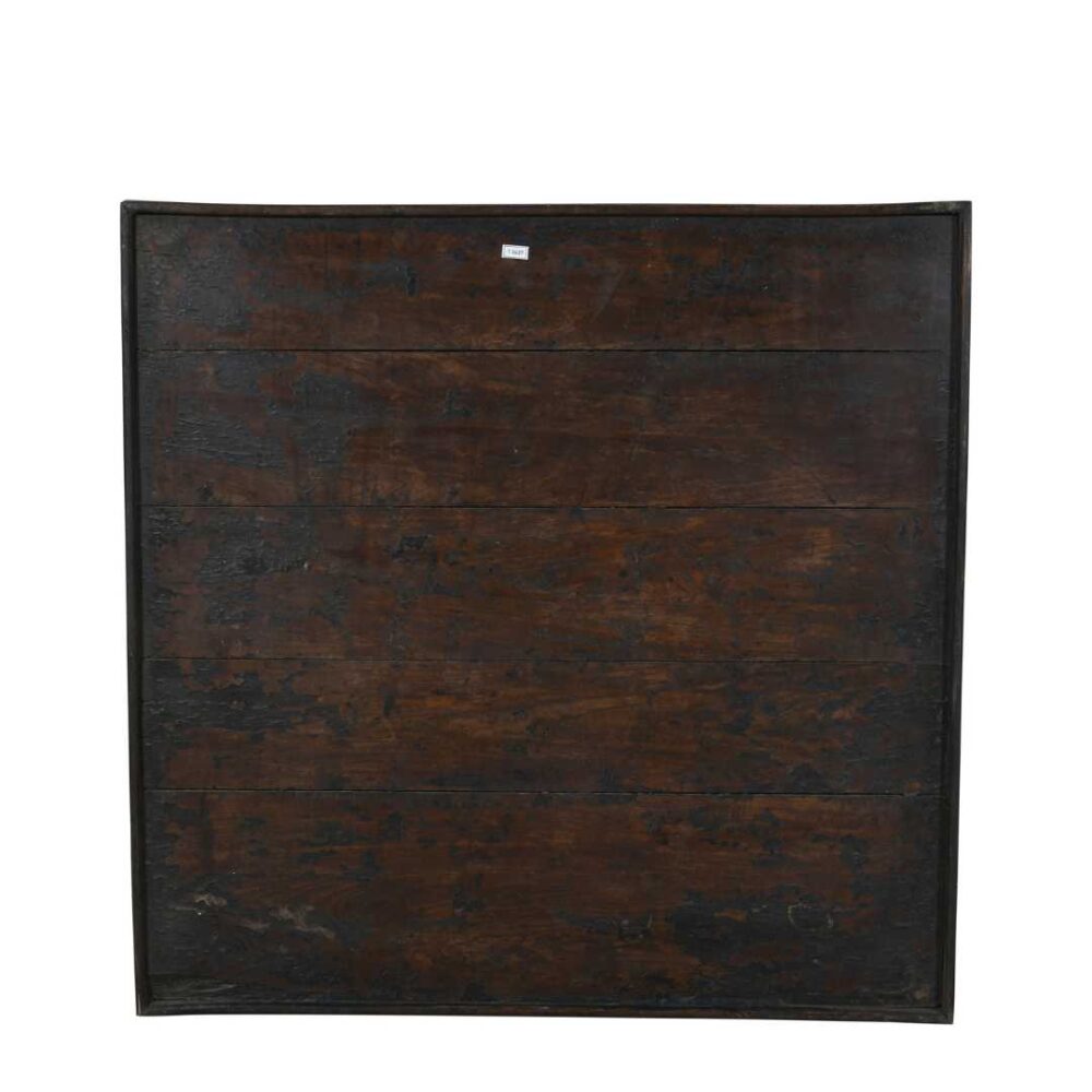 Vintage Charcoal Black & Walnut Brown Indian Teak Chalk Board – Reclaimed Classroom or Shop Blackboard
