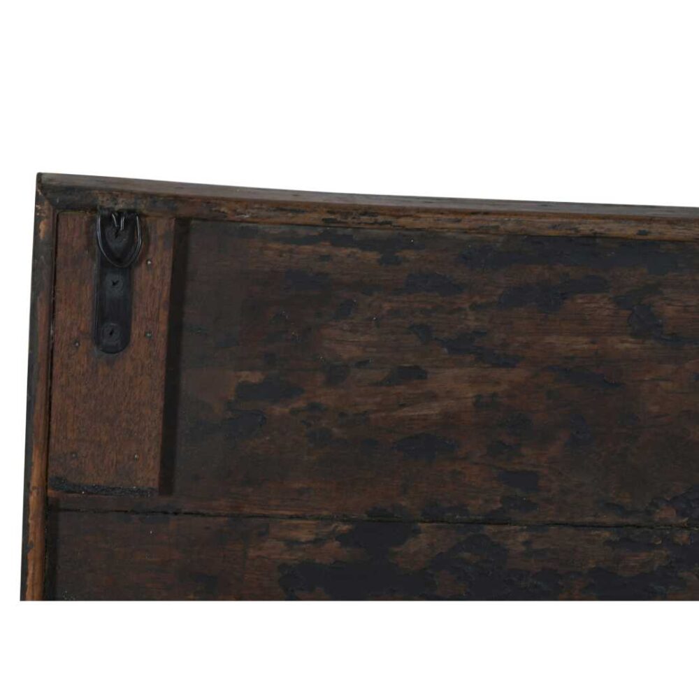Vintage Charcoal Black & Walnut Brown Indian Teak Chalk Board – Reclaimed Classroom or Shop Blackboard - Image 2