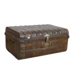 Vintage Kashmir Bronze Indian Iron Train Travel Case Chest Coffee Table – c.1930