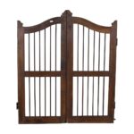 Antique Rich Walnut Brown Indian Teak Dog Gates Garden Gate Pair (c.1880–1900)